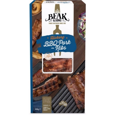 Beak & Sons Hickory BBQ Pork Ribs 650g