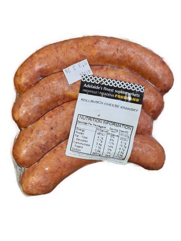 Rollbusch Cheese Kransky 4 Pack 400g