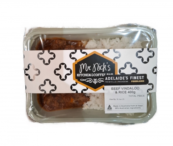 Mr Nick's Take Away Beef Vindaloo & Rice 400g