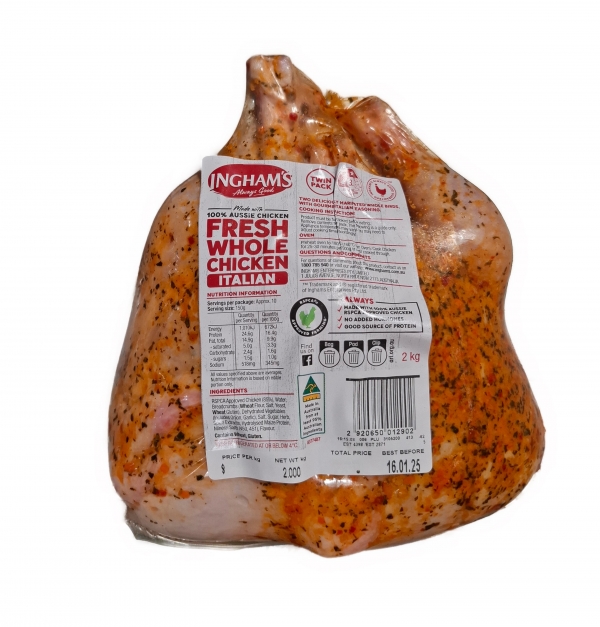 Ingham's Whole Chicken Italian Marinade Twin Pack 2kg