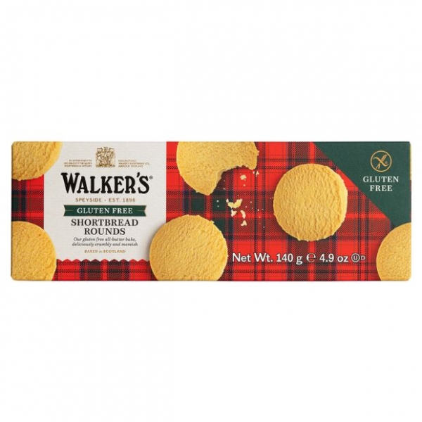 Walkers Gluten Free Pure Shortbread Rounds 140g