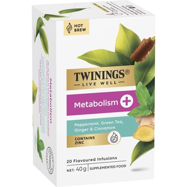 Twinings Live Well Metabolism + Zinc Teabags 20 Pack