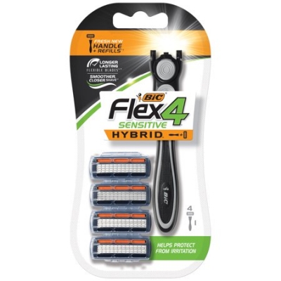 Bic Flex4 Hybrid Sensitive Razor & 4 Cartridges