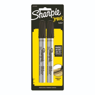 Sharpie Marker Pro Metal Bullet Black 2 Pack