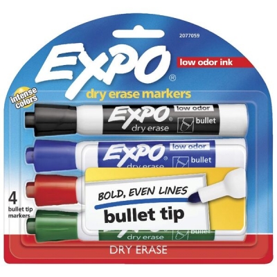 Expo Whiteboard Markers Bullet 4 Pack