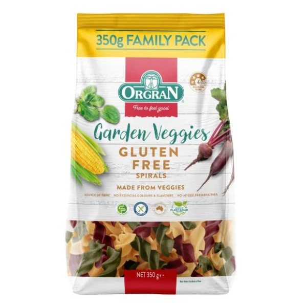 Orgran Gluten Free Pasta Garden Veggie Spirals 350g