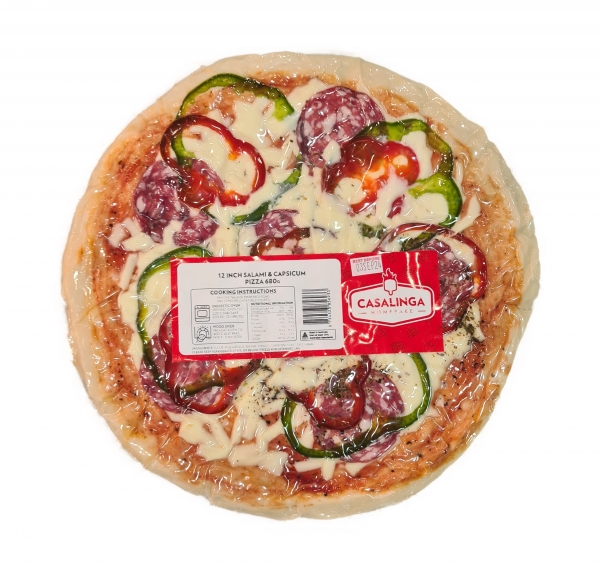 Casalinga Homebake Pizza Salami & Capsicum 12 Inch 680g