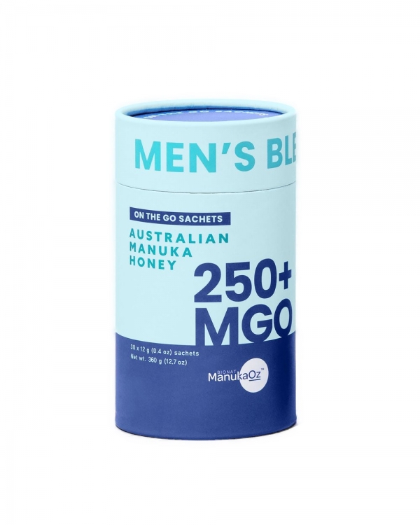 ManukaOz Men's Blend 250+ MGO 30 Sachets 360g