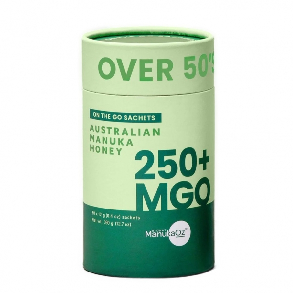 ManukaOz Over 50 Blend 250+ MGO 30 Sachets 360g