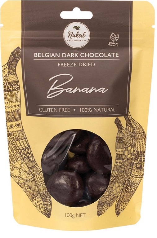 Naked Chocolate Co Dark Chocolate Freeze Dried Banana 100g