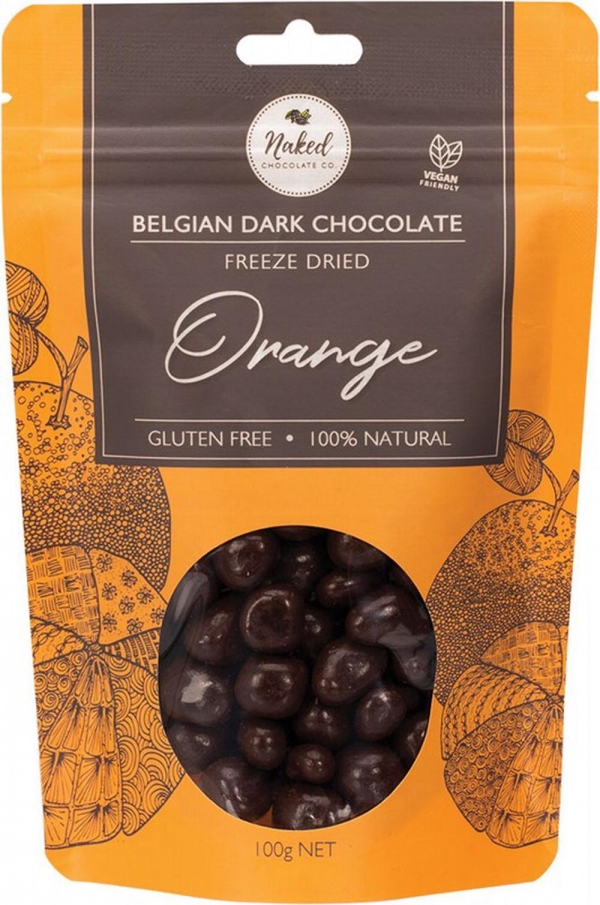 Naked Chocolate Co Dark Chocolate Freeze Dried Orange 100g