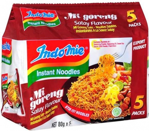 Indomie Mi Goreng Satay Noodles 5 Pack 400g