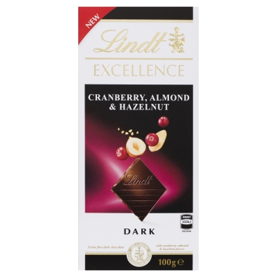 Lindt Excellence Cranberry Almond & Hazelnut 100g