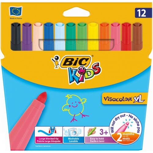 Bic Kids Visacolour XL Colouring Markers 12 Pack