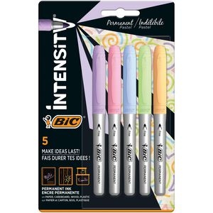 Bic Permanent Markers Fine Pastel 5 Pack