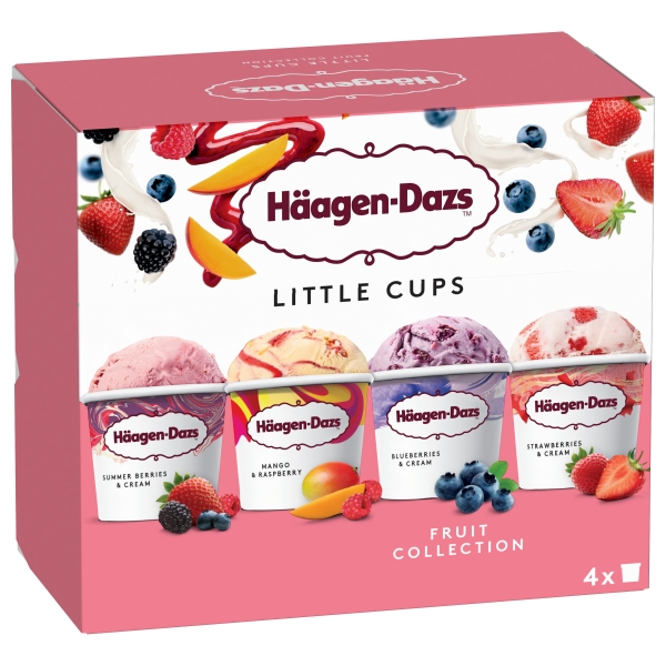 Haagen Dazs Mini Cups Fruit Collection 4 Pack 380ml