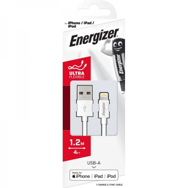 Energizer Iphone Lightning Cable White 1.2m