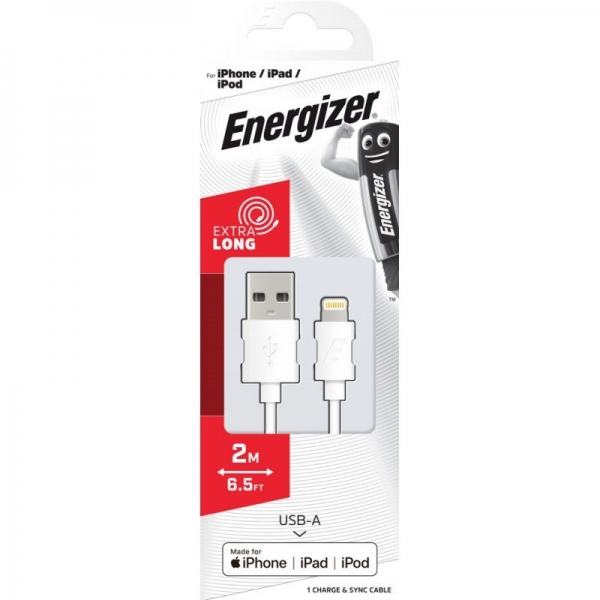 Energizer Iphone Lightning Cable White 2m