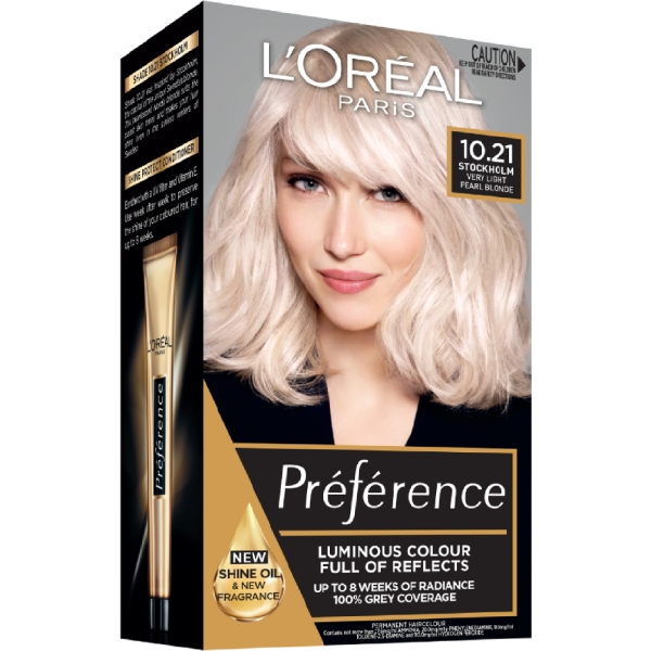 L'Oreal Preference Permanent Hair Colour Very Very Light Pearl Blonde 10.21