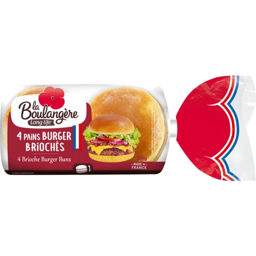 La Boulangere Brioche Burger Buns 4 Pack 200g