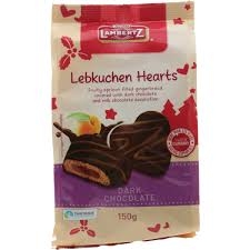 Lambertz Gingerbread Hearts Dark Choc 150g