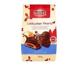 Lambertz Lebkuchen Milk Chocolate Apricot Gingerbread Hearts 150g