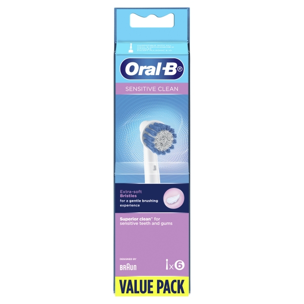 Oral-B Replacement Brush Heads Sensitive Clean Adult 6 Pack