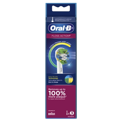 Oral B Floss Action Replacement Brush Heads 3 Pack