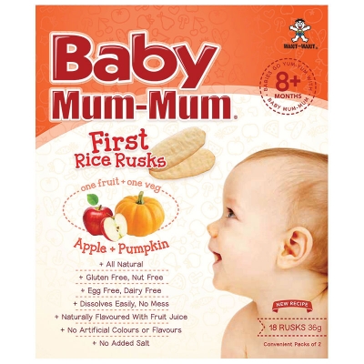 Baby Mum Mum Rice Rusk Apple & Pumpkin 8+ Months 36g