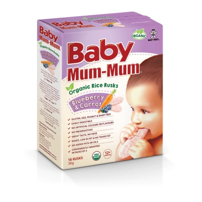 Baby Mum Mum Organic Rusk Blueberry & Carrot 12+ Months 36g