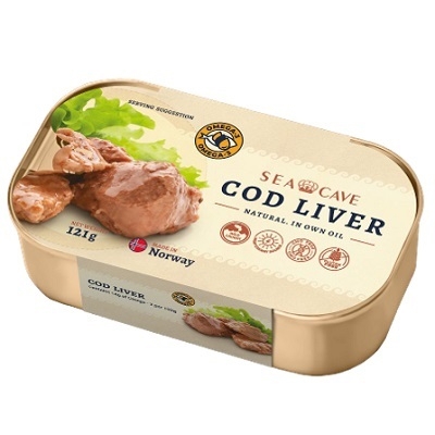 Sea Cave Cod Liver In Natural Oil 120g