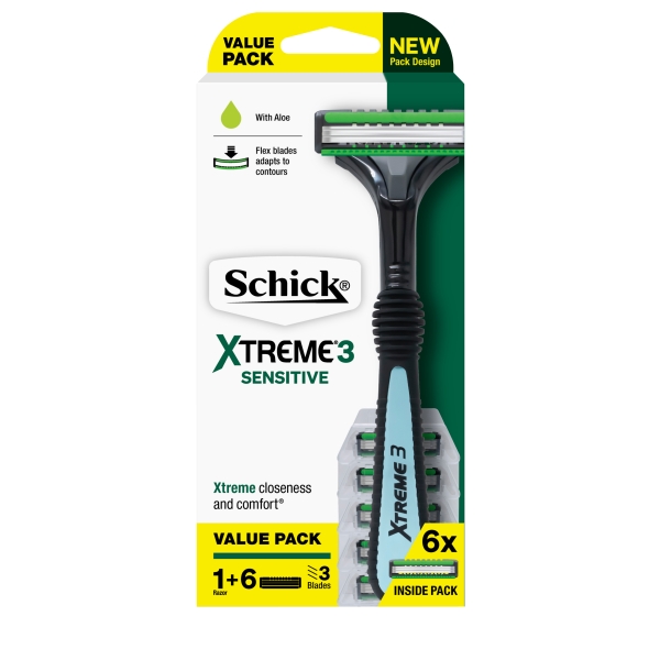 Schick Xtreme 3 Sensitive Razor + 6 Cartridges