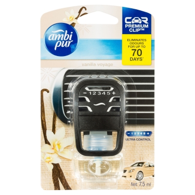 Ambi Pur Car Air Freshener Clip Vanilla Voyage 7.5ml