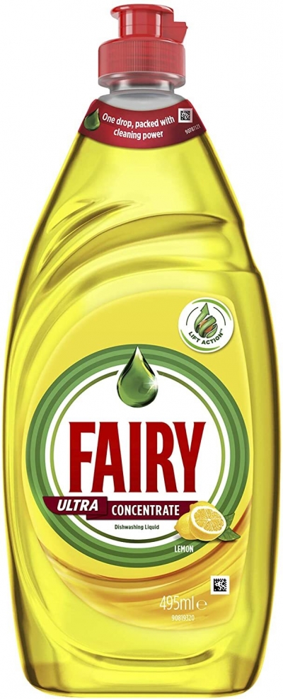 Fairy Ultra Concentrate Dishwashing Liquid Lemon 495ml