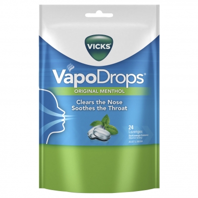 Vicks VapoDrops Original Menthol Lozenges 24 Pack