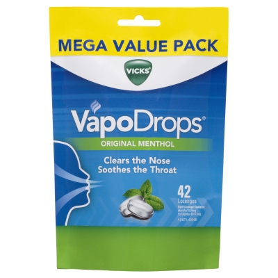 Vicks VapoDrops Original Menthol Lozenges 42 Pack