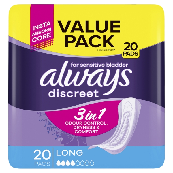 Always Discreet Long Pads 20 Pack