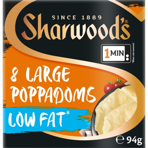 Sharwood's Pappadums Low Fat 8 Pack 94g