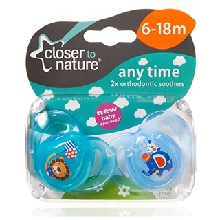 Tommee Tippee Closer To Nature Soother Anytime 6-18 Months 2 Pack