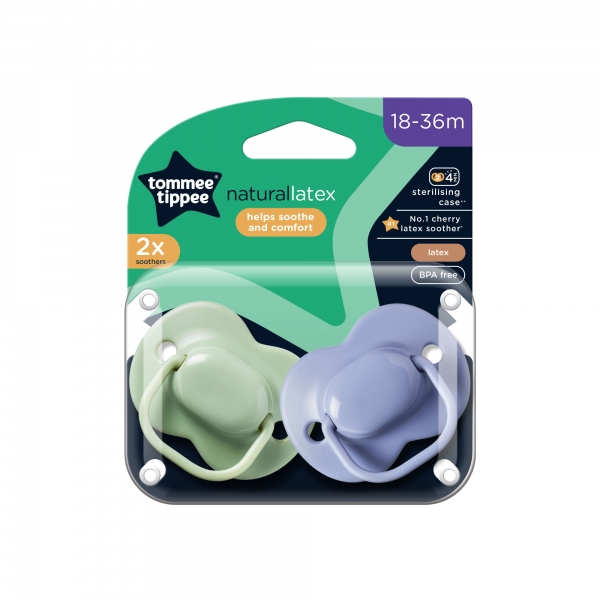 Tommee Tippee Natural Latex Cherry Soothers 18-36m 2 Pack