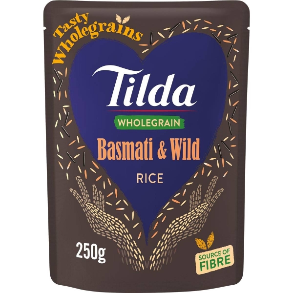 Tilda Steamed Rice Wholegrain Basmati & Wild 250g