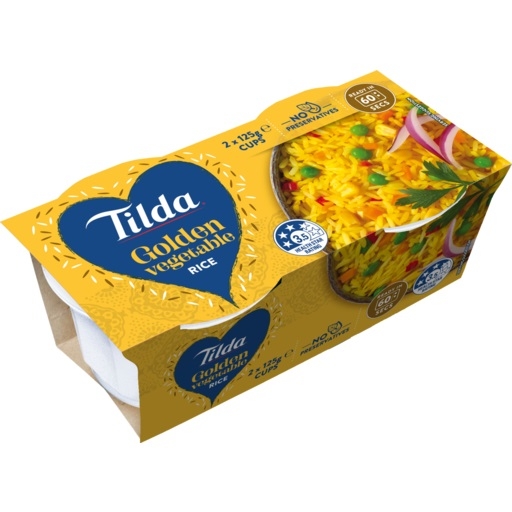 Tilda Rice Microwave Cup Golden Vegetable 2 x 125g