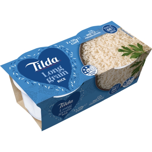 Tilda Long Grain Rice Microwave Cups 2 Pack 250g