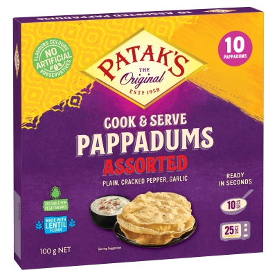 Patak's Pappadums Assorted 10 Pack 100g