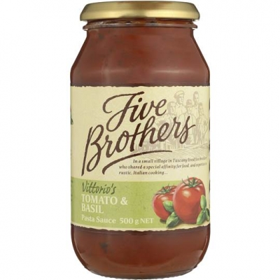 Five Brothers Tomato Basil Pasta Sauce 500g