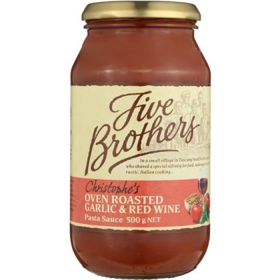 Five Brothers Pasta Sauce Roasted Garlic & Wine 500g