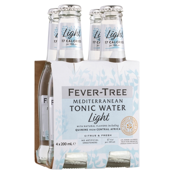 Fever Tree Tonic Water Light Mediterranean 4 x 200ml