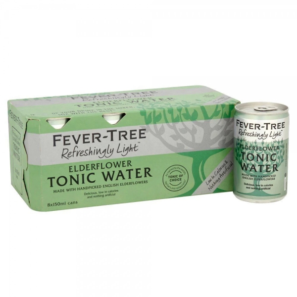 Fever Tree Tonic Water Light Elderflower 8 x 150ml Cans