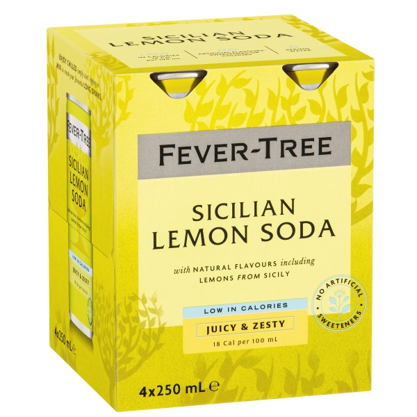 Fever Tree Sicilian Lemon Soda 4 x 250mL