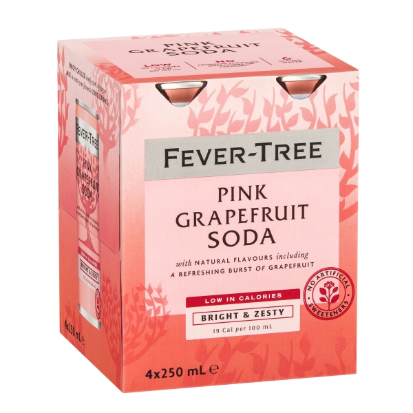 Fever Tree Pink Grapefruit Soda 4 x 250mL